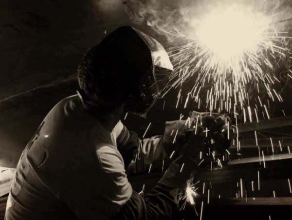 Man welding steel